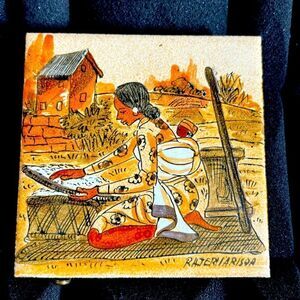 Tile Handmade  Match Storage Box 4 Drawers Strikers, no matches, 4.5x4.5”